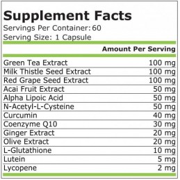 Pure Nutrition USA Antioxidant Complex 60 Capsule Antioxidantii contribuie la reducerea stresului oxidativ si la neutralizarea r