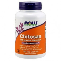 Chitosan 500 mg plus Chromium 300 mcg 120 Capsule, Now Foods Beneficii Chotsan: va ajuta sa slabiti, reduce absorbtia alimentelo