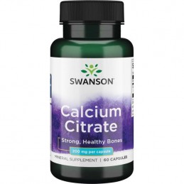 Swanson Calcium Citrate 200mg 60 Capsule Beneficii Calciu Citrat: sustine oasele și dinții puternici, nutrient necesar pentru o 