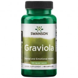 Graviola 530 mg 60 Capsule, Swanson Graviola beneficii: sprijina functia imuna, cresterea si functionarea celulelor sanatoase, a