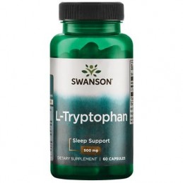 Swanson L-Tryptophan, 500mg - 60 Capsule Trptofan beneficii tulburare somn și insomnie, in caz de depresie, anxietate, reduce ap