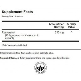 Swanson Resveratrol, 250mg - 30 Capsule Beneficii Resveratrol: mentine sanatatea colonului, antioxidant natural puternic care pr