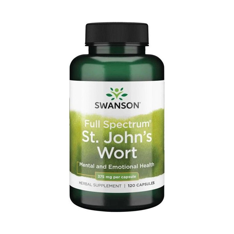 Swanson Sunatoare 375 mg – 120 Capsule – Stare de Spirit si Echilibru Emotional Beneficii Sunatoare - St. John's Wort: ofera o s