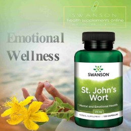 Swanson Sunatoare 375 mg – 120 Capsule – Stare de Spirit si Echilibru Emotional Beneficii Sunatoare - St. John's Wort: ofera o s