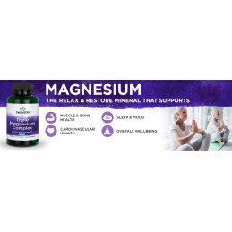Triple Magnesium Complex 400mg 100 Capsule, Swanson Triple Magnesium Complex beneficii: contine trei surse de magneziu, regleaza