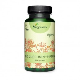 Vegavero Curcuma + Ardei Negru Organic 90 Capsule Curcuma beneficii pentru sanatate: capacitate anti inflamatorie, curcumina aju