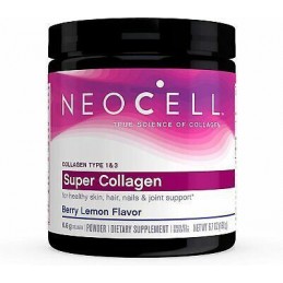 Supliment alimentar Super Collagen 1 & 3, pudra cu aroma de fructe de padure si lamaie, 190 grame, NeoCell Beneficii Super Colla
