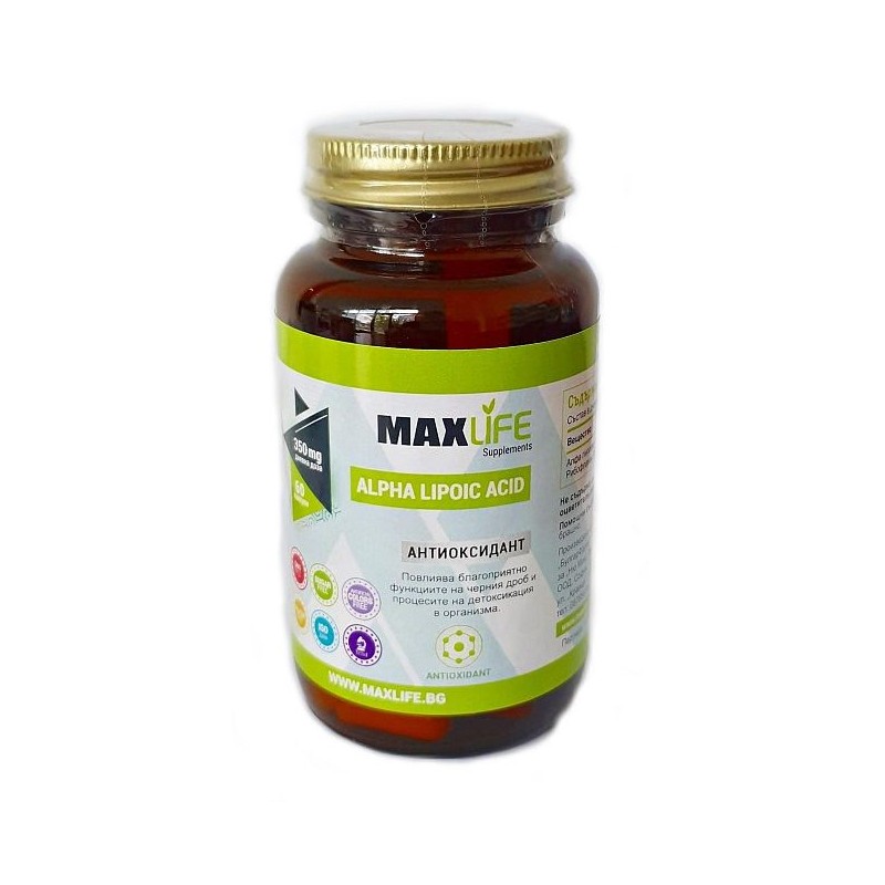 MAXLife ACID ALFA-LIPOIC 350mg 60 Capsule Beneficii Acid Alfa-Lipoic: antioxidant, regleaza hipertensiunea arterială, boală coro