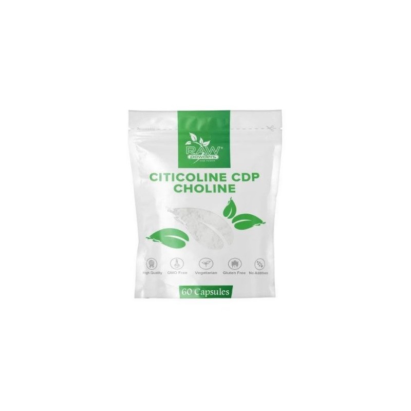 Raw Powders Citicolina CDP-Colina 250mg 60 Capsule Beneficii Citicolina CDP-Colina: 250 mg Citicolină pe porție, Supliment de în