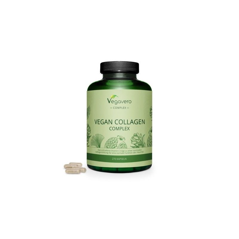 Contribuie la formarea normală a colagenului pentru funcția normală a pielii, Collagen Plus Complex Vegan, 270 Capsule 100% vega