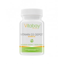 Vitabay Vitamina D3 - 20.000 UI - 120 Tablete vegane Beneficii Vitamina D3: ajuta la mentinerea sanatatii oaselor, suport pentru
