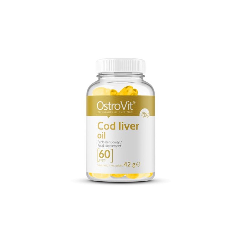 Ulei de ficat de cod, 500 mg 60 Caps- Susține buna funcționare a sistemului cardiovascular,Vitaminele A și D solubile în grăsimi