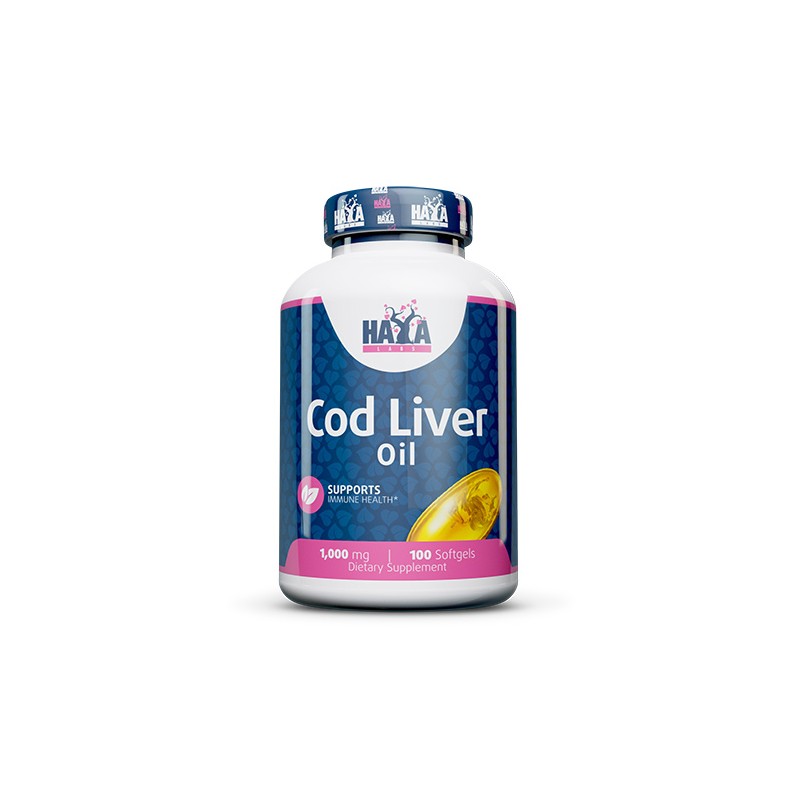 Haya Labs Cod Liver Oil ( Ulei ficat de cod ) 1000 mg, 100 capsule (Antiinflamator, pentru artrita, dureri articulare) Beneficii