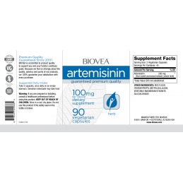 ARTEMISININ 100 mg 90 Capsule Vegetariene (Pelin dulce), Eliminarea parazitilor din corp Beneficii ARTEMISININ: Qinghao Su, cuno