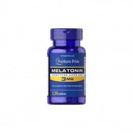 Melatonina 3 mg 120 Pastile, Puritan's Pride Beneficii Melatonina: imbunatateste calitatea somnului, ajuta in scaderea tensiunii