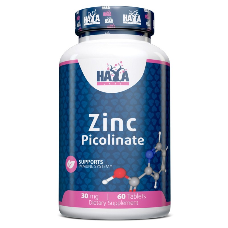 Haya Labs Zinc Picolinat 30 mg 60 Capsule (Sanatate prostata, imunitate) Beneficii Zinc Picolinate: Acest produs prezinta o form