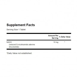 Supliment alimentar NADH 10 mg 30 Tablete, Swanson Beneficii NADH: este esențial pentru producerea de energie, eficacitate clini