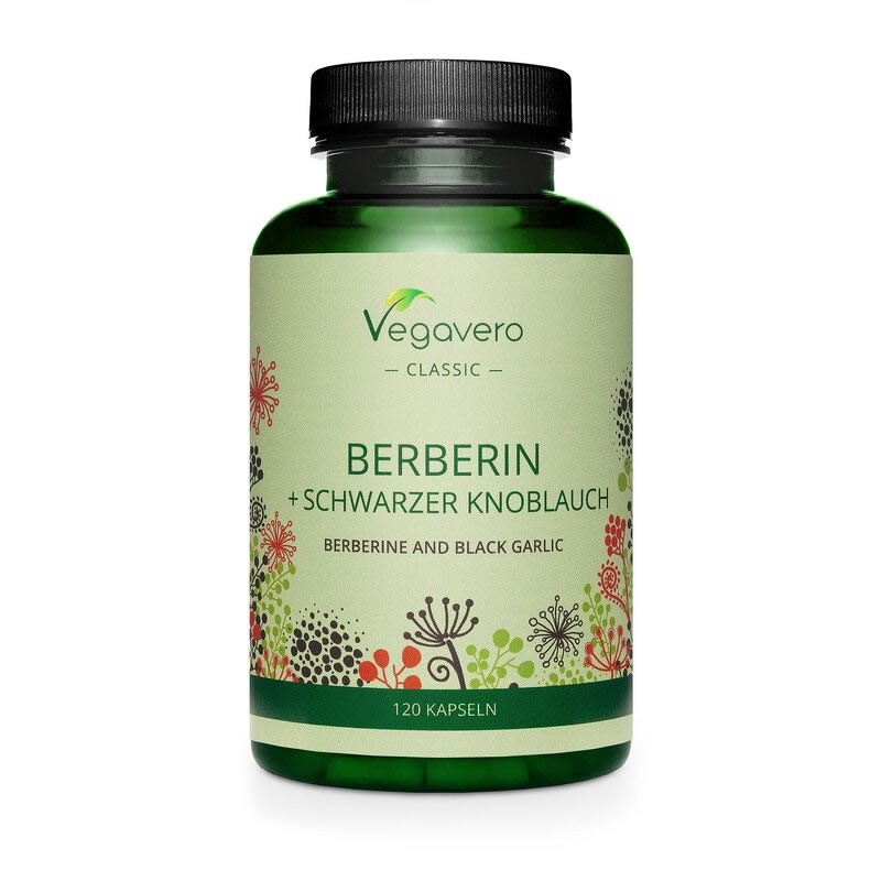 Vegavero Berberin extract + Usturoi negru si Afine, 120 Capsule