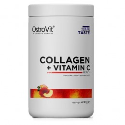 Anti riduri si dureri articulare, Colagen Hidrolizat + Vitamina C, pulbere, piersici, 400 grame Beneficii Colagen + Vitamina C: 