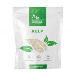 Supliment alimentar Iod natural, Kelp 150 mcg, 90 Pastile, Raw Powders Beneficii Kelp: ajuta la reglarea glandei tiroide, mentin