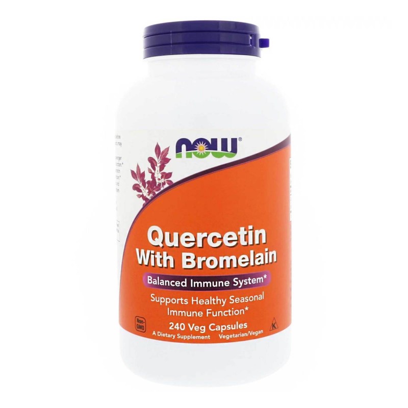 Now Foods Quercetina cu Bromelaina, 240 capsule (Antioxidant intareste imunitate) Beneficii Quercetina cu Bromelaina: ajuta in s