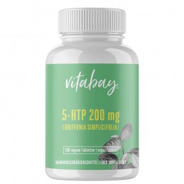 Supliment alimentar 5-HTP 200 mg - 180 Tablete, Vitabay Beneficii Vitabay 5-HTP- ajuta in cazul insomniei, ajuta in cazul simpto
