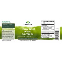 Swanson Horny Goat Weed – 120 Capsule – Libido si Vitalitate Masculina Beneficii Horny Goat Weed Extract - scade presiunea arter