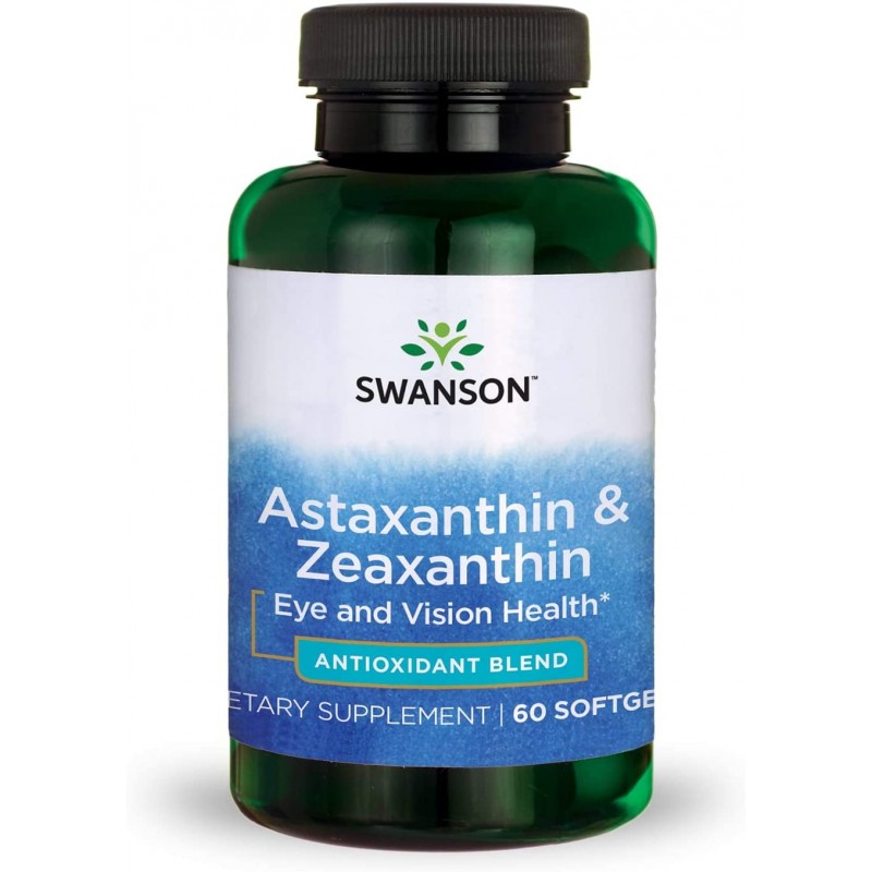 Swanson Astaxantina & Zeaxantina, 60 capsule – Suport Sanatate Ochi si Antioxidant Beneficii astaxantina si zeaxantina: este un 