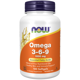 Now Foods Omega 3-6-9, 1000 mg, 100 Capsule (pentru artrita) Beneficii Omega 3-6-9: formeaza o parte vitala a membranelor celula