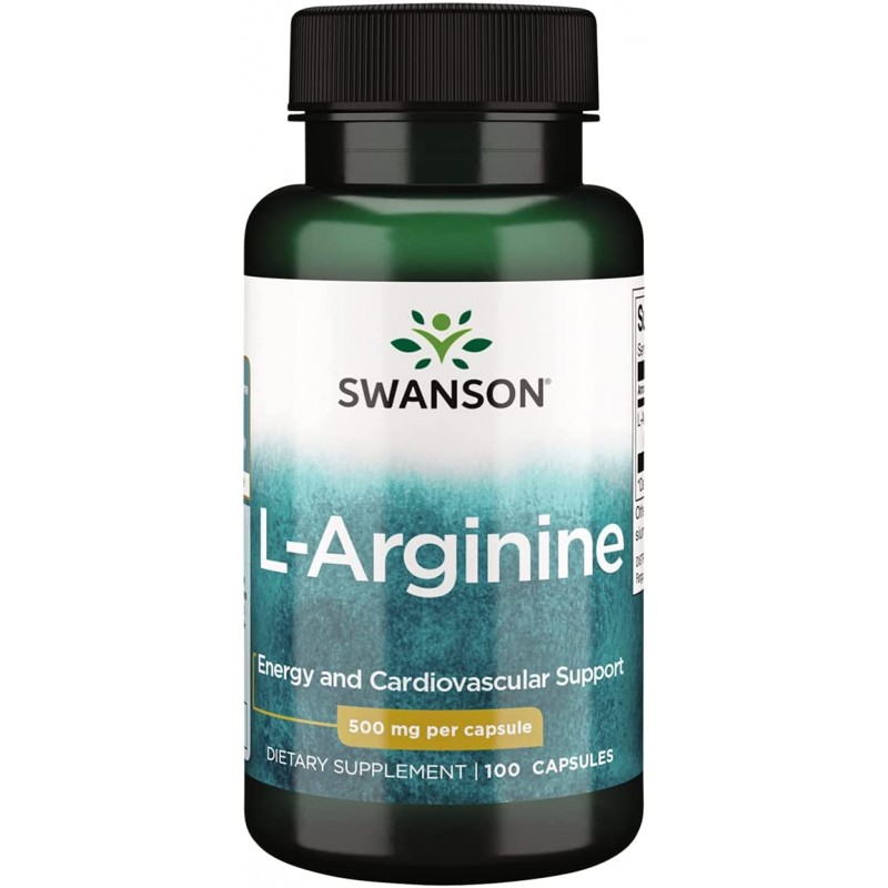 Swanson L-Arginine 500 mg, 100 capsule – Suport Circulatie si Vitalitate Beneficii L-arginine: imbunatatirea fluxului sanguin, a