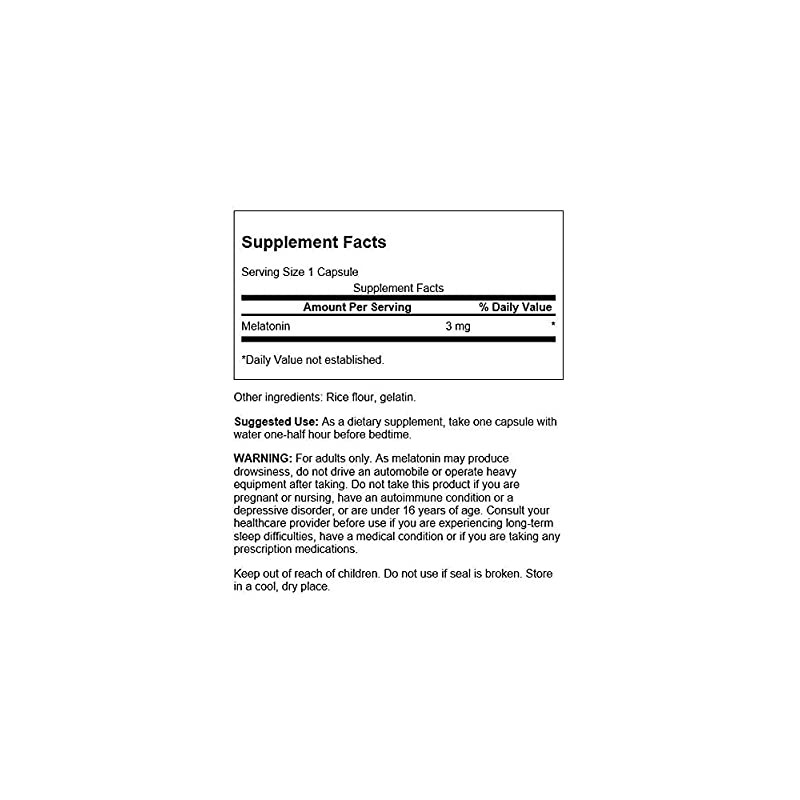 Melatonină 3mg 120 Capsule Swanson (insomnie) - 1 | YEO