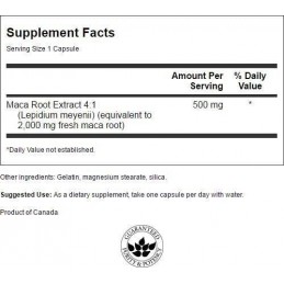 Supliment alimentar Maca Extract, 500 mg, 60 Capsule (Creste libidoul la femei si barbati)- Swanson Beneficii Maca- ajuta la cre