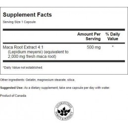 Swanson Maca Extract 500 mg – Supliment Natural pentru Vitalitate si Energie | 60 capsule Beneficii Maca Maca este o plantă adap