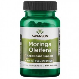 Contine antioxidanti si compusi antiinflamatori, echilibreaza hormonii, Moringa Oleifera, 400 mg, 60 Capsule Beneficii Moringa O