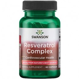 Resveratrol Complex 60 Capsule, Swanson Beneficii Resveratrol: reducerea tensiunii arteriale, scăderea nivelului colesterolului 