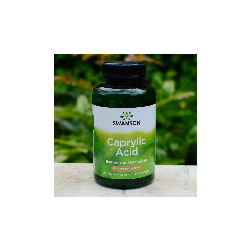 Caprylic Acid (acid caprilic) 600 mg, 60 Capsule, Swanson Beneficii acid caprilic: poate reduce riscul infectarii cu drojdie, po