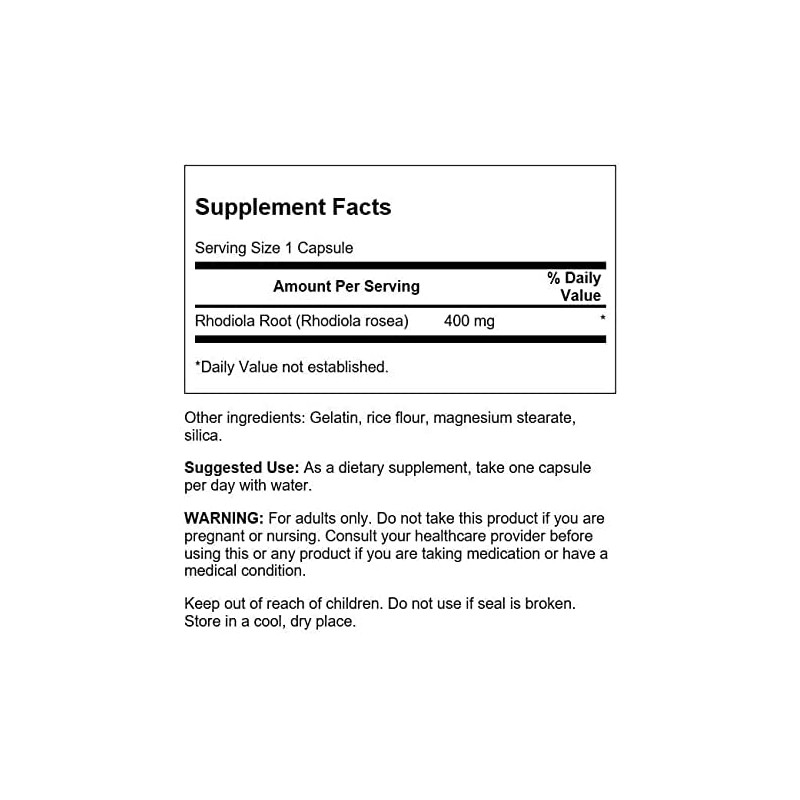 Swanson Rhodiola Rosea Root (radacina) 400mg 100 Capsule - 3 | YEO
