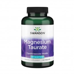 Swanson Magnesium Taurate (taurat de magneziu), 100mg - 120 Tablete Beneficii taurat de magneziu: ajuta la scaderea tensiunii ar