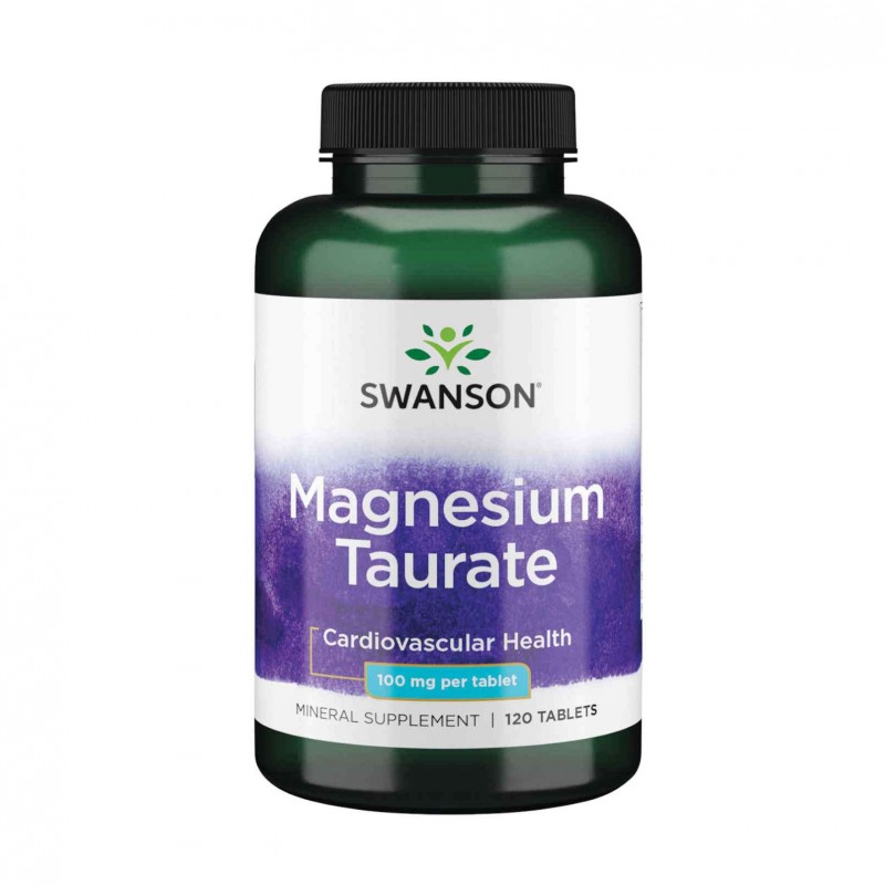 Swanson Magnesium Taurate (taurat de magneziu), 100mg - 120 Tablete