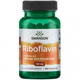Supliment alimentar Riboflavin (Vitamina B2), 100mg, 100 Capsule, Swanson Beneficii vitamina B2- stimuleaza energia, creste circ