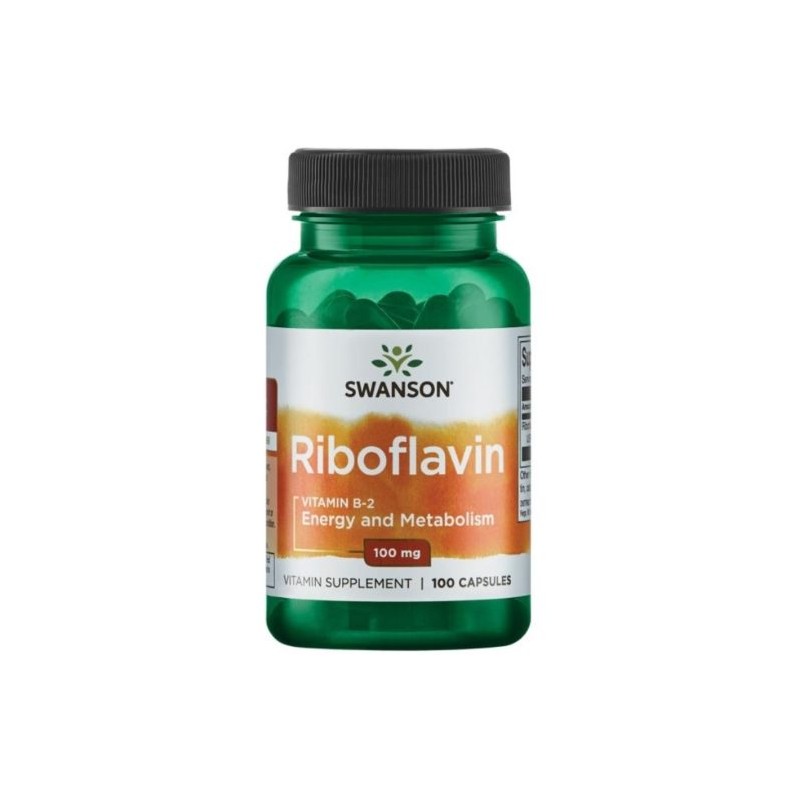 Swanson Riboflavin (Vitamina B2), 100mg, 100 Capsule Beneficii vitamina B2- stimuleaza energia, creste circulatia sangvina, prom