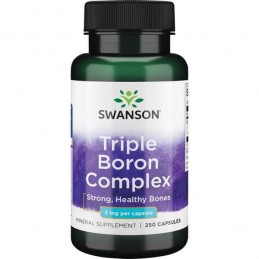 Swanson Bor 3mg 250 Capsule – Triple Boron Complex pentru Sanatatea Oaselor Beneficii bor (boron)  accelereaza ameliorarea ranil