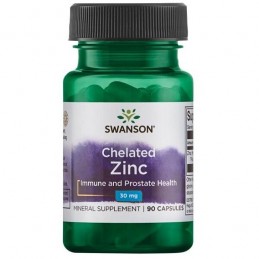 Swanson Albion Chelated Zinc (Zinc chelat), 30mg - 90 Capsule Beneficii Zinc chelat- reglarea proceselor metabolice si a activit