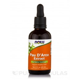 NOW Foods Pau D'Arco Extract lichid picaturi - 60 ml Beneficii Pau D’Arco- comabate Candida, antiinflamator, antioxidant/antivir