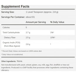 NOW Foods Inulin Powder Organic (Inulina pudra) - 227 grame Beneficii inulina: sustine sanatatea intestinala, poate amelioara co