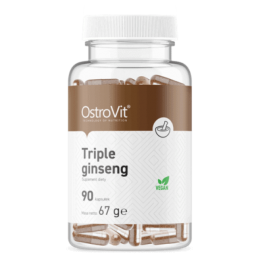 Triple Ginseng VEGE - 90 Capsule (antioxidant puternic care poate reduce inflamatia, poate aduce beneficii functiei creierului) 