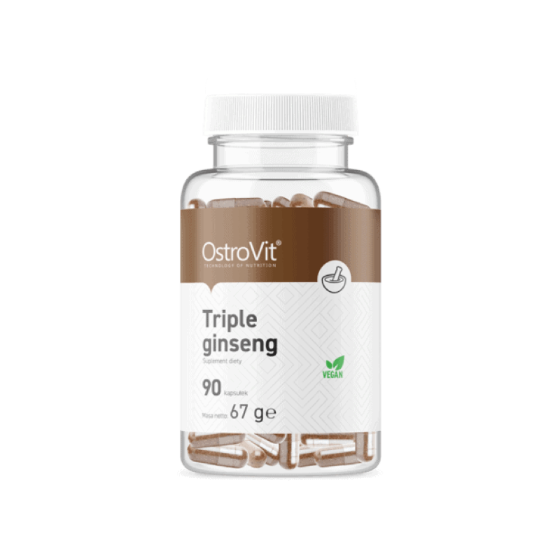 Supliment alimentar Triple Ginseng VEGE - 90 Capsule, Ostrovit Beneficii ginseng: antioxidant puternic care poate reduce inflama