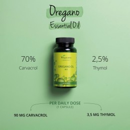 Oregano Oil Organic (Ulei de Oregano Bio) - 90 Capsule, Vegavero Beneficii Ulei de Oregano - ajuta la functionarea sistemului re