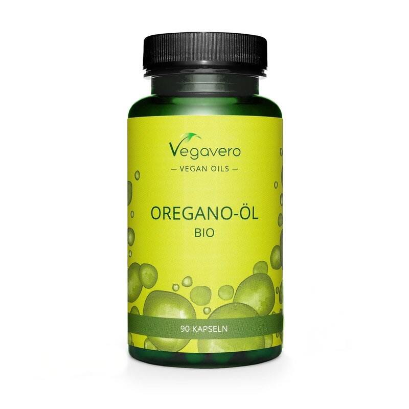 Vegavero Oregano Oil Organic (Ulei de Oregano Bio) - 90 Capsule Beneficii Ulei de Oregano - ajuta la functionarea sistemului res