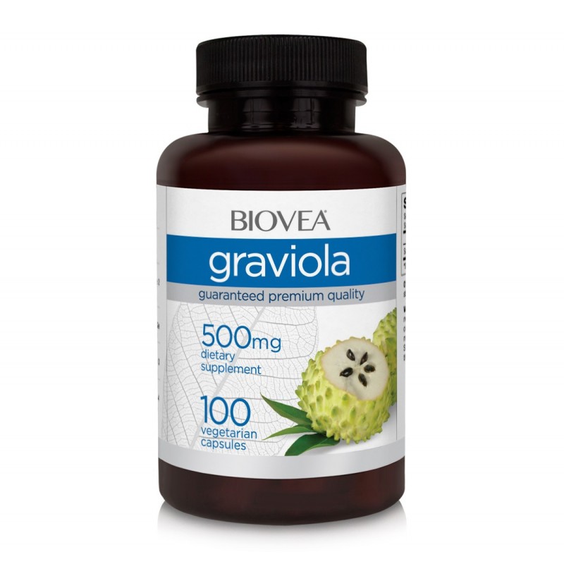 Biovea Graviola 500 Mg 100 Capsule Beneficii Graviola: sprijina functia imuna, cresterea si functionarea celulelor sanatoase, ar